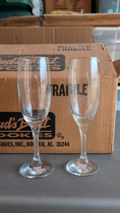 box of champagne glasses