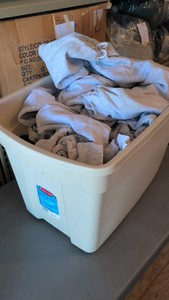 box of hoodies