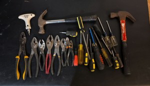 wrenches screwdrivers hammers large assortment