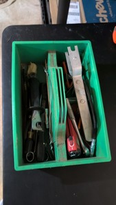 Tote and assortment of tools