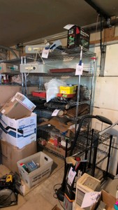 storage shelf stainless steel on wheels - contents not included