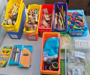 Mixed art supplies