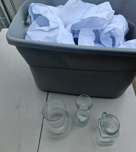 Tote of glass jars