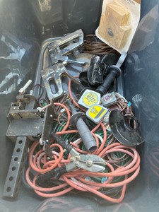extension, cord, stapler, measuring tapes, downspout crimper