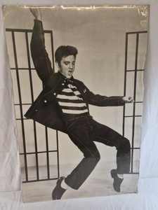 Elvis Presley Poster  Black & White Jailhouse Rock Pose Wall Art