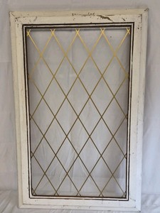 Vintage Wood Window Frame Diamond Lattice Farmhouse Wall Decor