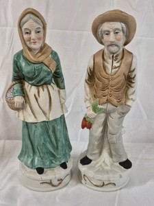 Lefton Ceramic Figurines Man Woman Pair
