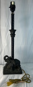Elephant Base Table Lamp with Twisted Column