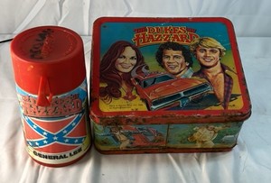 Vintage Dukes of Hazzard Metal Lunchbox Thermos – General Lee TV Series