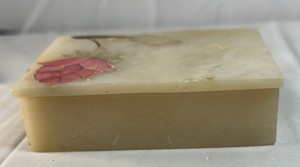 Stone Inlay Trinket Box  Floral Lid Design Made in India