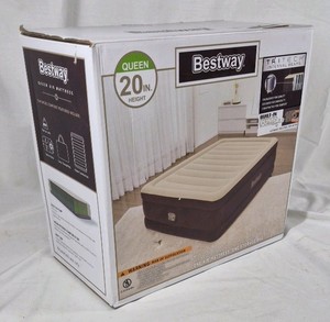 Bestway Queen Air Mattress 20 Height Built In Pump Tritech Internal Beams
