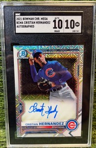 2021 Bowman Chrome Cristian Hernandez Mojo Auto SGC 1010 Prospect