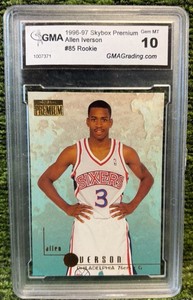 1996 SkyBox Premium Allen Iverson ROOKIE RC #85 Graded Gem MT 10 76ers HOF