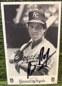 Kansas City Royals RICO ROSSY Autographed Picture 3 x 5 black-and-white