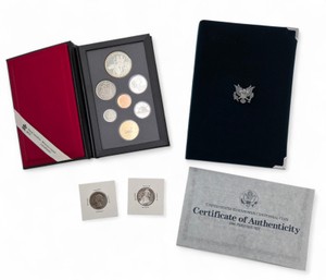 1990 U.S. Prestige Set  1990 Royal Canadian Mint Set  1935 & 1943 Silver Washington Quarters - Better Mixed Coin Lot