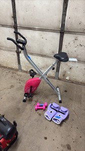 ProForm Exercise Bike, 2# bar bells, Fiving box gloves