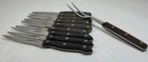 Chicago Cutlery Steak Knife Set 10 Pc Mixed with Carving Fork