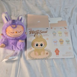 Pop Mart Labubu Have A Seat Plush Purple Bunny Monster Figure w Box