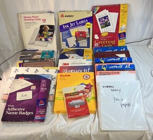 Lot of Photo Paper Greeting Cards Avery Labels Inkjet Craft Supplies