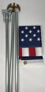 American Flag with Metal Flagpole Eagle Finial