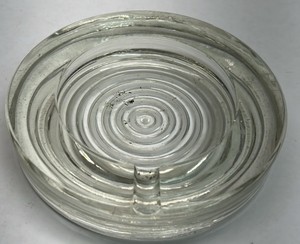 Vintage Clear Glass Ashtray Concentric Ring Round Design