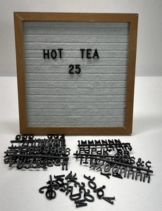 Letter Board Wood Frame Felt Message Board Changeable Letters Display Sign
