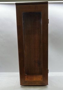 Wood Glass Display Case Cabinet Countertop Curio Box Hinged Door Shelves