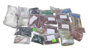 Mixed Lot of New Surplus Electronic Components - Film Capacitors, Electrolytic Capacitors, LEDs, Resistors and More - Partial Bags Included