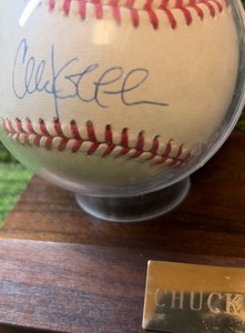 Chuck Knobloch Autographed Baseball & Stand with Card-Minnesota Twins