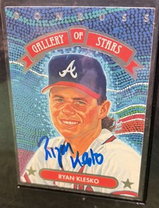 RYAN KLESKO 1992 DONRUSS GALLERY OF STARS Treat Pro COA Auto Card Braves