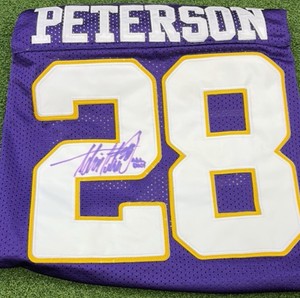 Adrian Peterson Inscribed Autographed Jersey ALL DAY #28- Minnesota Vikings