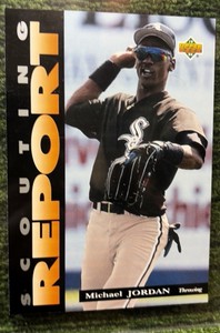 1994 Upper Deck Minors Scouting Report  SR3 Michael Jordan Box Topper 3.5x5 JUMBO CARD