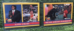 1990-91 NBA Hoops Michael Jordans Playground #382 & Super Streaks (Jordan) #385