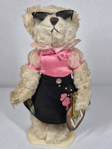 Ganz Cottage Collectibles Bear Sunglasses Pink Top Black Skirt Plush Display