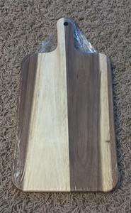 Wooden Charceuteri Board for Entertaining and Parties, Multi-Colored Stained Wood, Still in Original Plastic Wrap