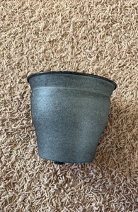Natural IronStone GardenFlower Pot, 6 Inches Wide 0.4 Gallon Size Charcoal Brown Color