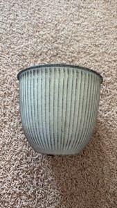 Natural IronStone GardenFlower Pot, 1.32 Gallon 8-Inches Wide Latte Light Brown Tannish Color