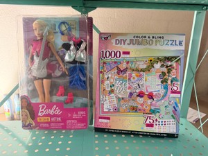 New Barbie doll Rocking Set & Jumbo puzzle lot