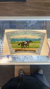 early 1900s horse racing window decal