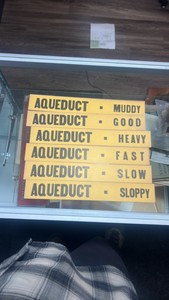 aqueduct race track track conditions signage