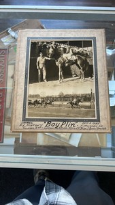 1945 boy plin horse racing photograph