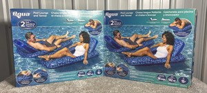 Lot of 2 Aqua Luxury Pool Lounger, 2-Pack (Total of 4 Loungers) - MSRP $116