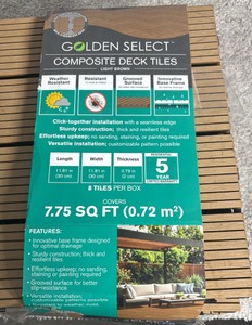 Golden Select Composite Deck Tiles - 38.75 Square Feet