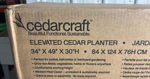CedarCraft Elevated Cedar Planter 34 x 49 x 30 - MSRP $200