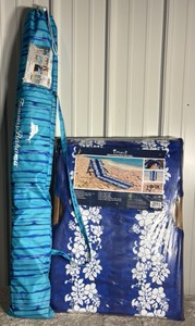Melino Portable Beach Lounger & Tommy Bahama 7.5ft Beach Umbrella - MSRP $85