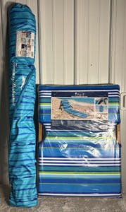 Melino Portable Beach Lounger & Tommy Bahama 7.5ft Beach Umbrella - MSRP $85