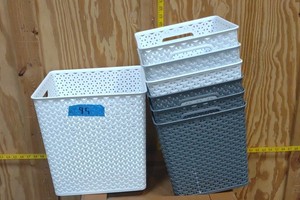 storage baskets.
