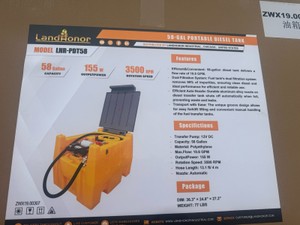 LandHonor 2026 Unused LHR-PDT58 Diesel Tank