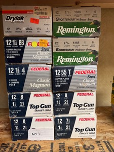 12 Gauge Ammunition Lot 250 Shells Federal and Remington 12 Ga Misc Shot Size