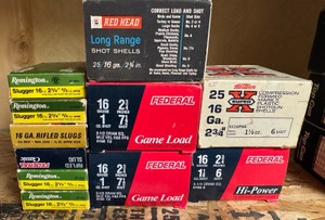 Shotgun Ammo 16 Gauge Target Load Hollow Point Slug Remington Federal Misc Shot Size 155 Shells